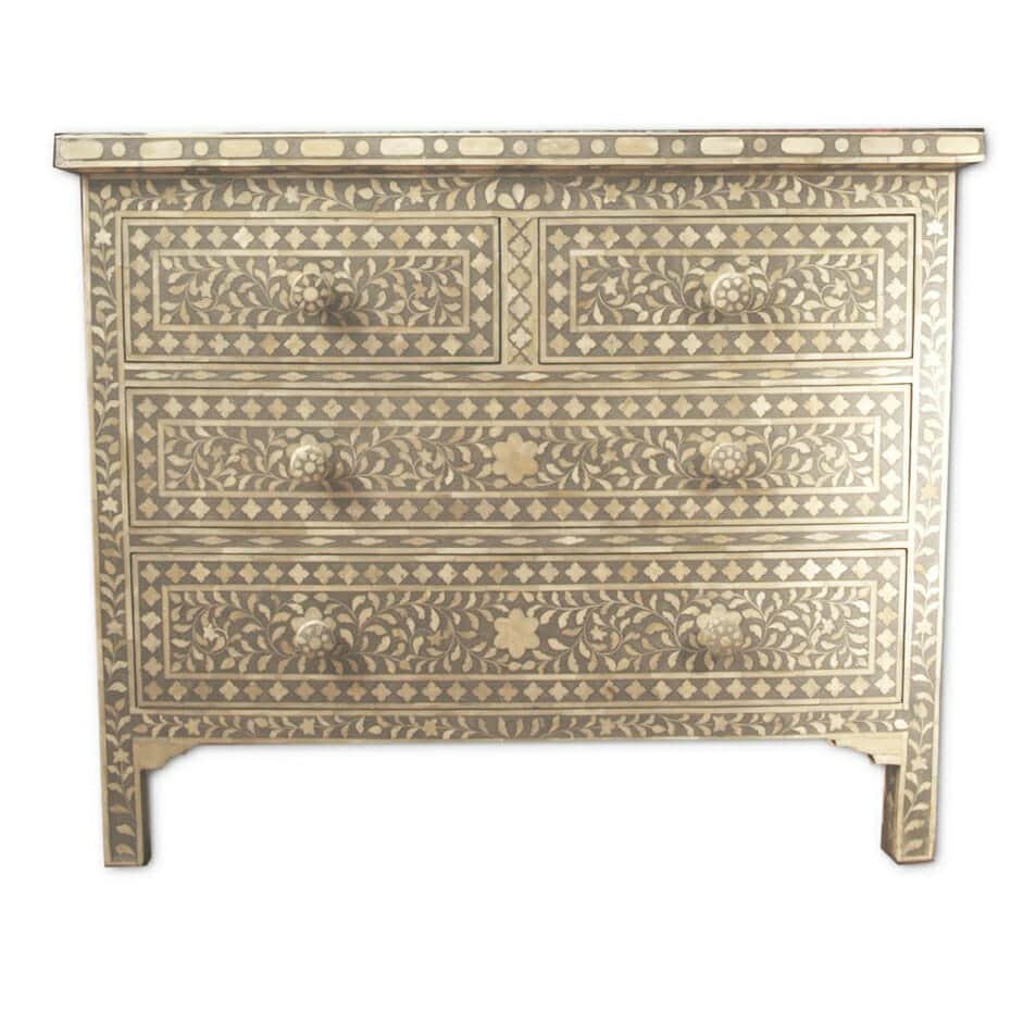 brushed white metal 8 drawer chest iris furnishing