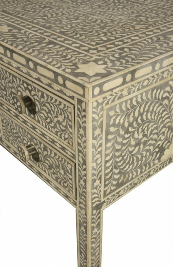 Grey Bone Inlay Desk Iris Furnishing Grey Bone Inlay Desk 1