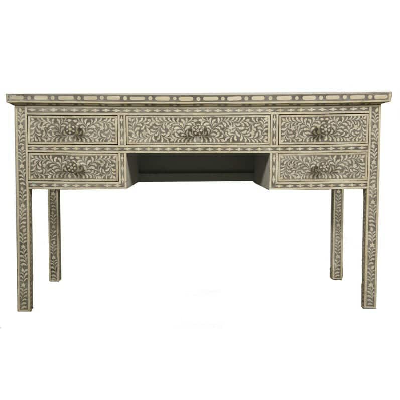 Grey Bone Inlay Desk Iris Furnishing Grey Bone Inlay Desk 1