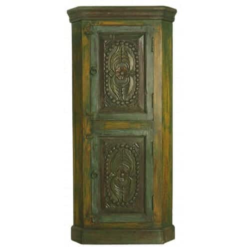 Painted Distressed Corner Cupboard Iris Furnishing