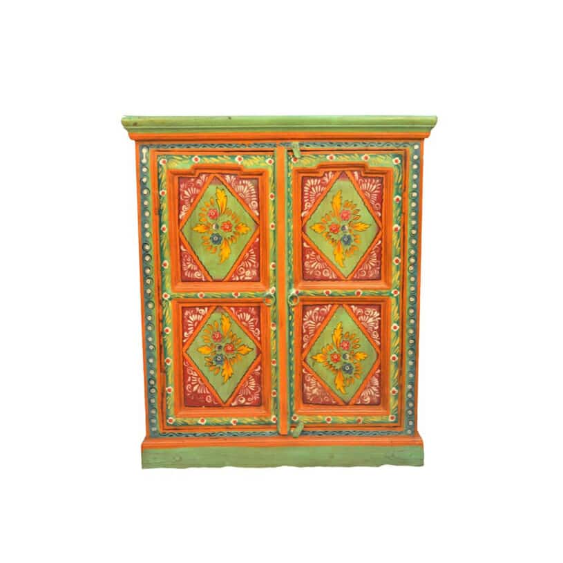 red and green mandala side cabinet iris furnishing