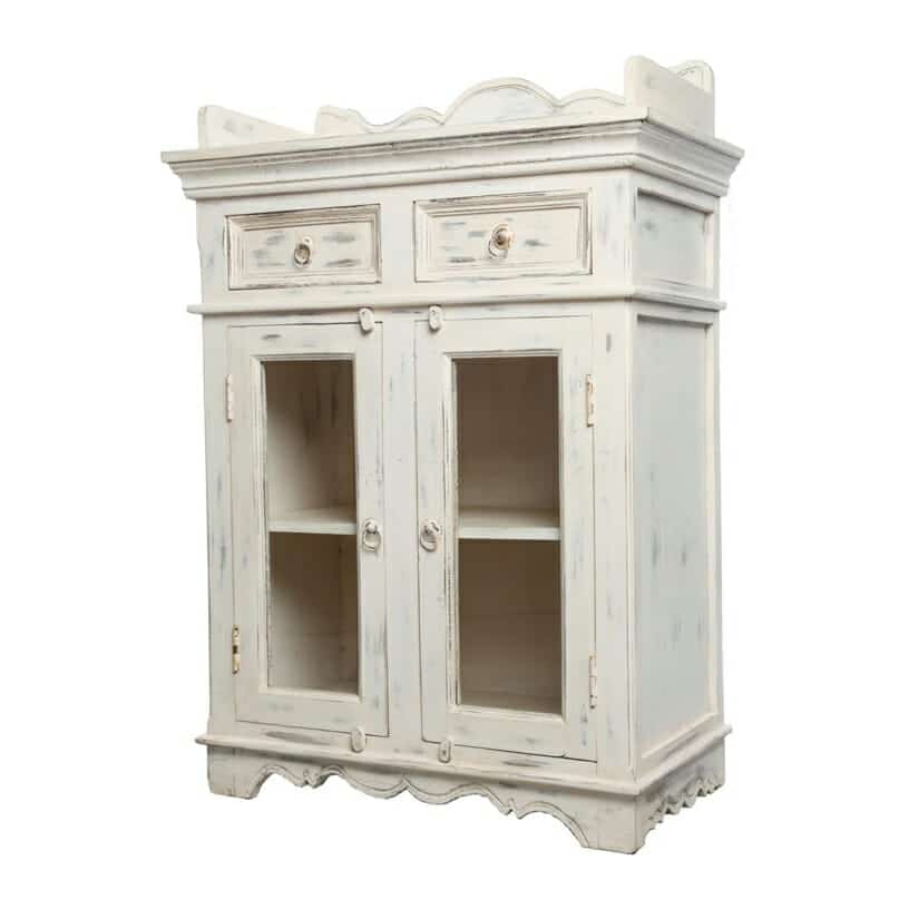 White Glass Door Cabinet | Iris Furnishing