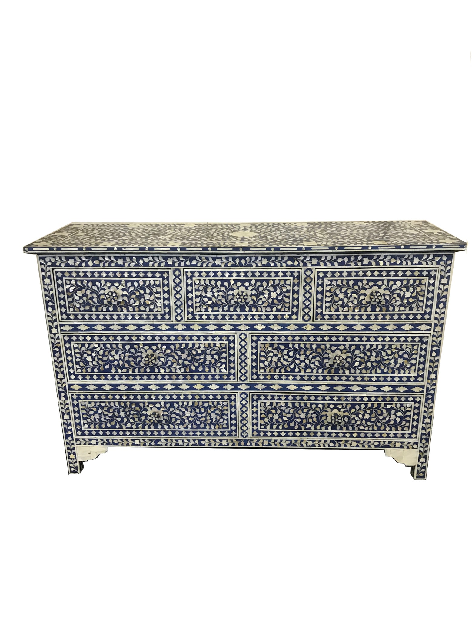 Chest Of Drawersmidnight Blue Mother Pearl 7 Drawer